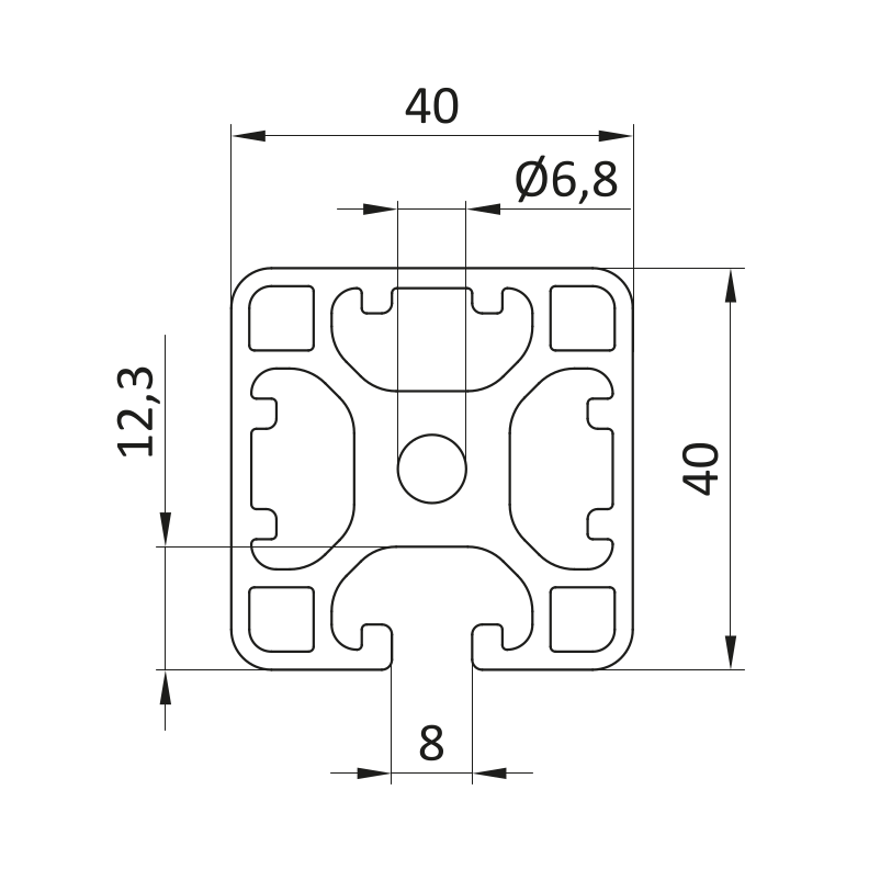 Profil aluminiowy 40x40L 3N [8]